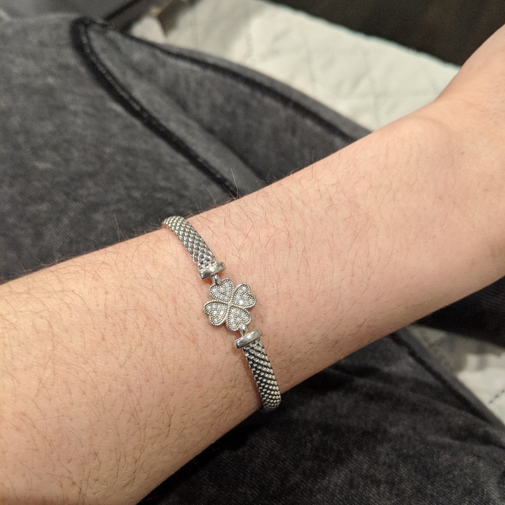 FOUR LEAF CLOVER SILVER BRACELET
